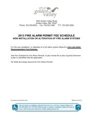 Fire Alarm Permit Fees - City of Golden Valley