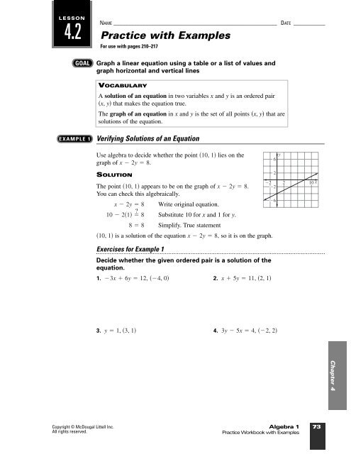 4.2 Practice with Examples - WorthysAlgebraClass