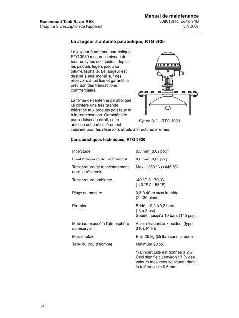 Manuel de maintenance - Rosemount Tank Radar