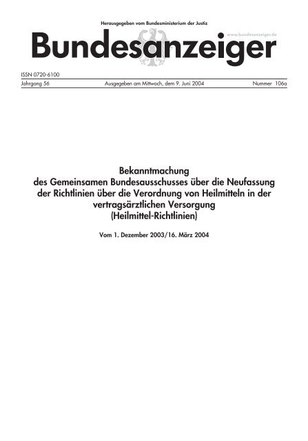 Heilmittelrichtlinie als PdF-Dokument