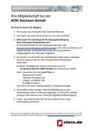 Ihre Mitgliedschaft bei der AOK Sachsen-Anhalt