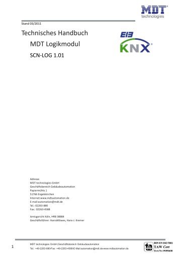 Technisches Handbuch MDT Logikmodul