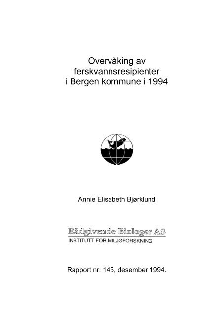 OvervÃ¥king av ferskvannsresipienter i Bergen kommune i 1994