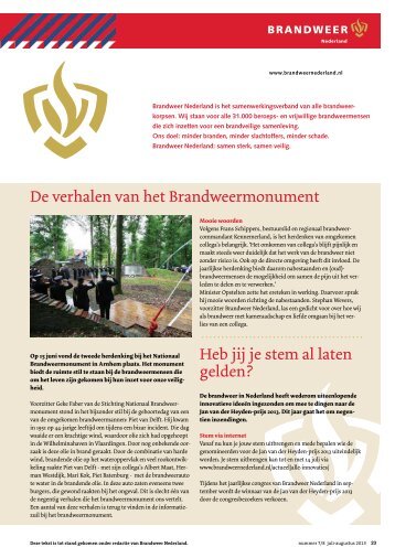 Katern juli/augustus 2013 (PDF, 835 kB) - Brandweer Nederland