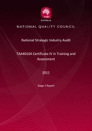 Stage 2 National Strategic Industry Audit TAA40104 - National Skills ...