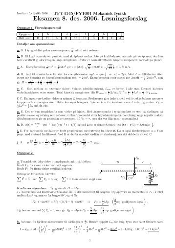 Eksamen 8. des. 2006. LÃƒÂ¸sningsforslag