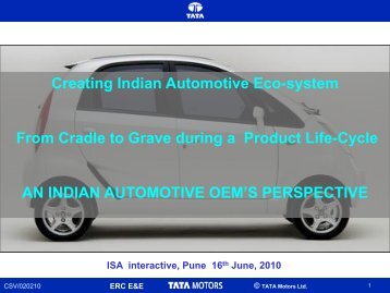 Creating Indian Automotive Eco-system From Cradle to Grave ...