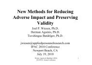 New Methods for Reducing Adverse Impact and Preserving ... - IPAC