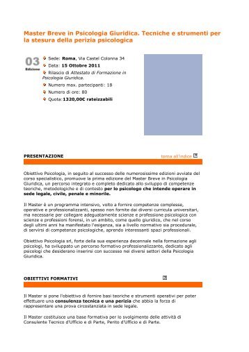 Master Breve in Psicologia Giuridica - CesDop