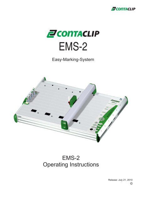EMS-2 Operating Instructions - CONTA-CLIP