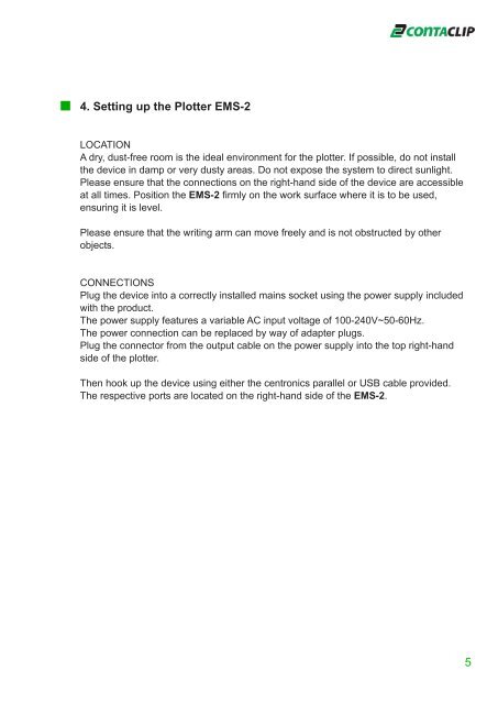 EMS-2 Operating Instructions - CONTA-CLIP