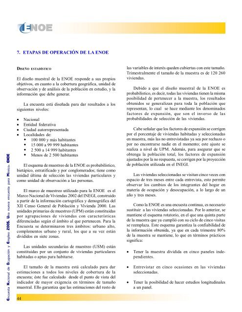 Encuesta Nacional de Ocupación y Empleo ENOE ... - Inegi