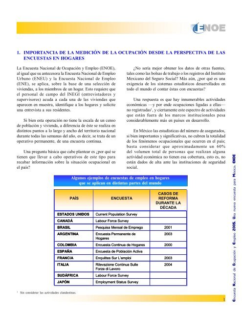 Encuesta Nacional de Ocupación y Empleo ENOE ... - Inegi