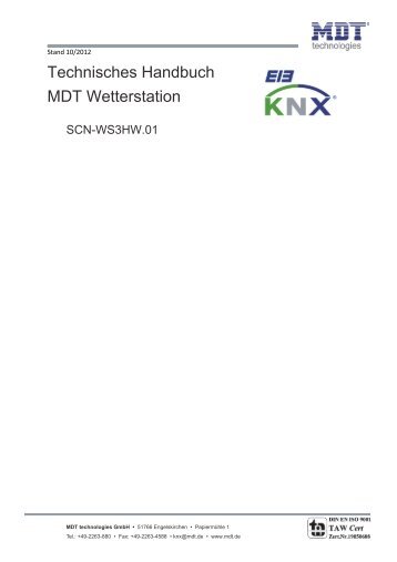 Technisches Handbuch MDT Wetterstation