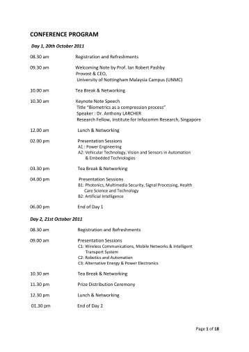 Click to View Conference Program Details - student 2011