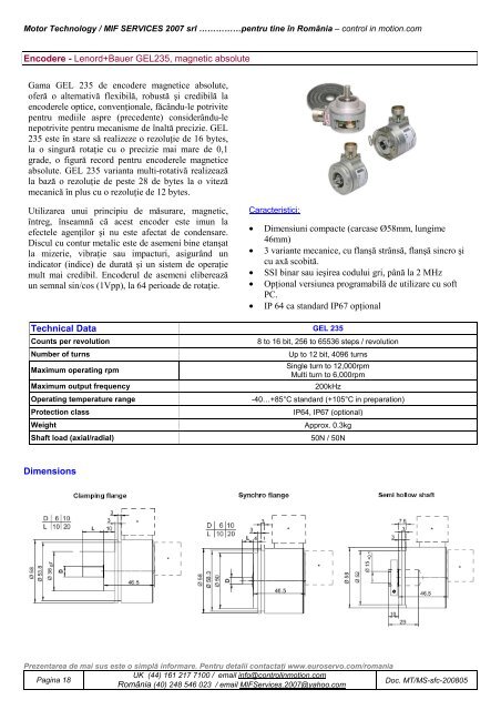 Euroservo - Components for Automation - Motor Technology Ltd