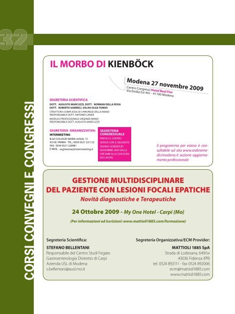 Settembre - Ottobre 2009 - Ordine Provinciale dei Medici Chirurghi e ...