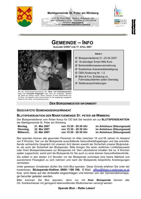 Gemeinde-INFO Nr. 05/2007 - .PDF - Marktgemeinde St. Peter am ...