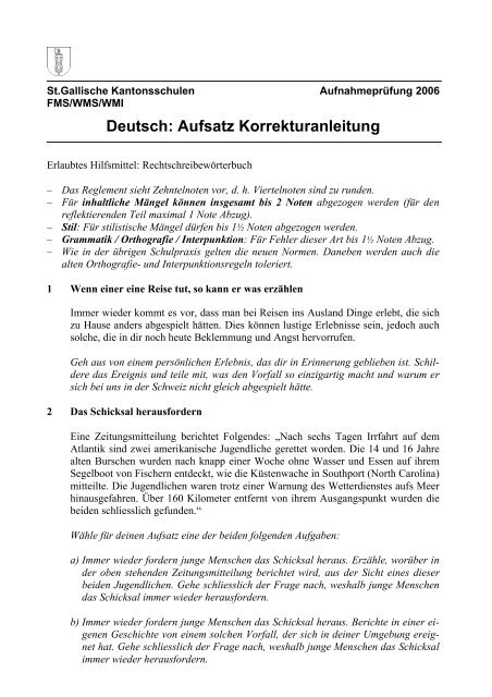 Deutsch: Aufsatz Korrekturanleitung