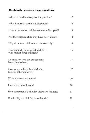 This booklet answers these questions: Why is it hard to recognize ...