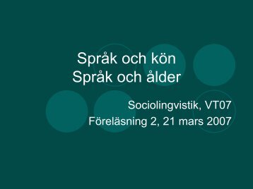 SprÃƒÂ¥k och kÃƒÂ¶n. SprÃƒÂ¥k och kÃƒÂ¶n