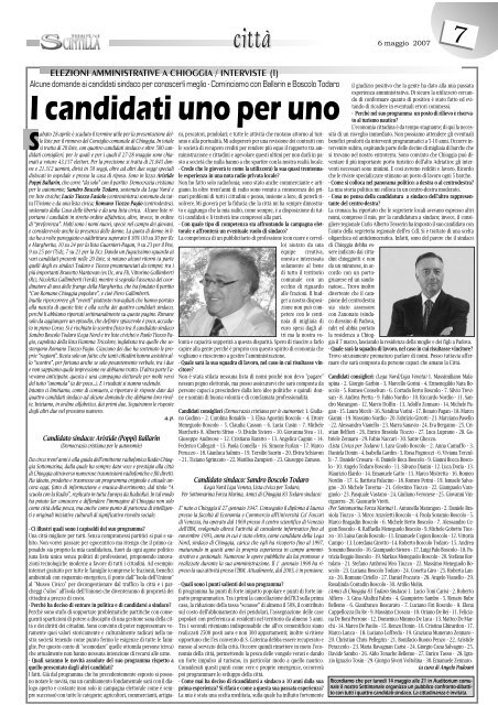 Le interviste di Nuova Scintilla ai 4 candidati - Webdiocesi