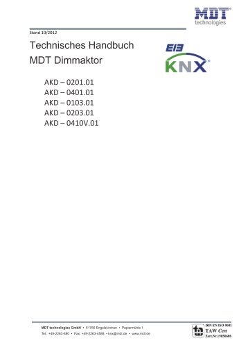 Technisches Handbuch MDT Dimmaktor