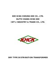 Dry Type Distribution Transformer - KEE HING CHEUNG KEE CO ...
