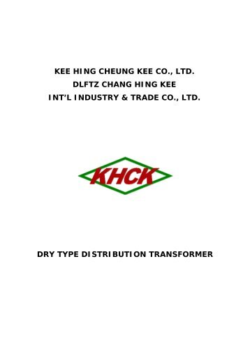 Dry Type Distribution Transformer - KEE HING CHEUNG KEE CO ...