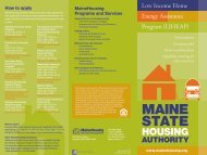 LIHEAP & Weatherization Brochure - Maine State Housing Authority