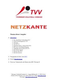 Newsletter im Jahr 2013 - ThÃ¼ringer Volleyballverband