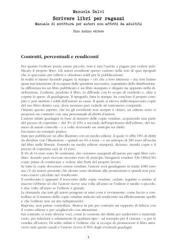 Scrivere libri per ragazzi Contratti, percentuali e rendiconti