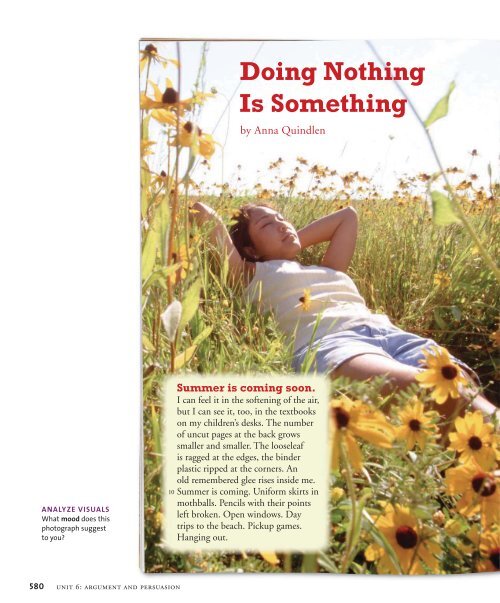 Doing Nothing Is Something - LanguageArts-NHS