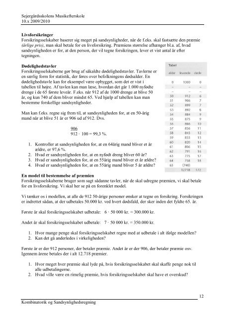 Kombinatorik og sandsynlighedsregning - Iundervisning