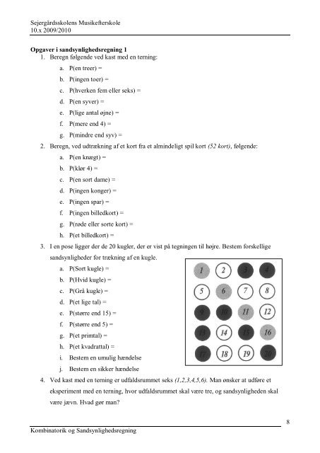 Kombinatorik og sandsynlighedsregning - Iundervisning