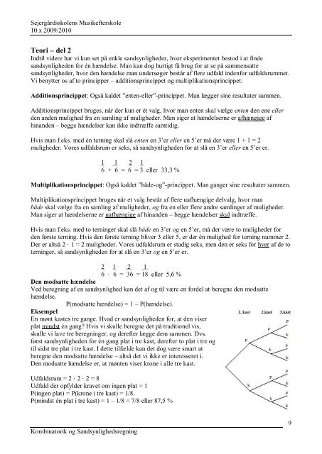 Kombinatorik og sandsynlighedsregning - Iundervisning