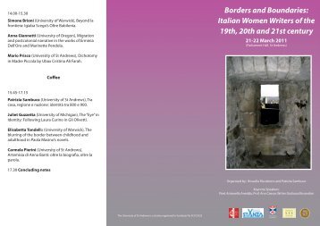 Borders and Boundaries: Italian Women Writers of the 19th, 20th ...