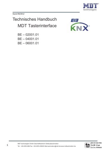Technisches Handbuch MDT Tasterinterface