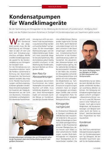 Kondensatpumpen für Wandklimageräte - Sauermann GMBH