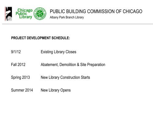 Albany Park Branch Library - the Public Building Commission of ...