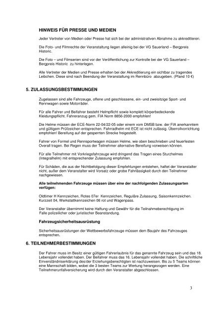 AUSSCHREIBUNG AUSSCHREIBUNG - Sauerland Bergpreis