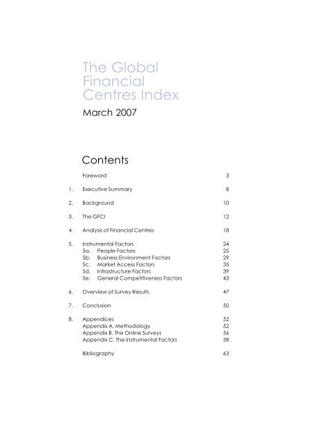 The global financial centres index (GFCI) 1 - The City Bridge Trust