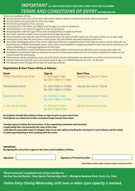 An Post Tour de Burren 2012 - Sligo Sport and Recreation Partnership