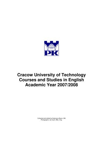 Cracow University of Technology Courses and Studies in English ...