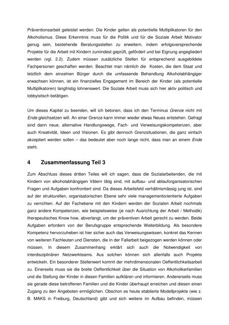 Soziale Arbeit mit Kindern von alkoholabhÃ¤ngigen VÃ¤tern