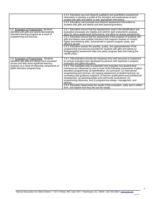 2010 Pre-K-Grade 12 Gifted Programming Standards - NAGC