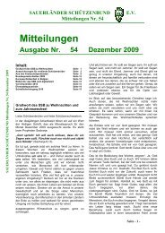 SAUERLÃ„NDER SCHÃœTZENBUND EV Mitteilungen Nr. 54