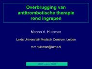 Antistolling en overbruggingstherapie bij (operatieve) ingrepen.