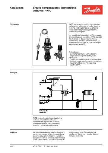 Aprašymas Srautu kompensuotas termostatinis vožtuvas ... - Danfoss