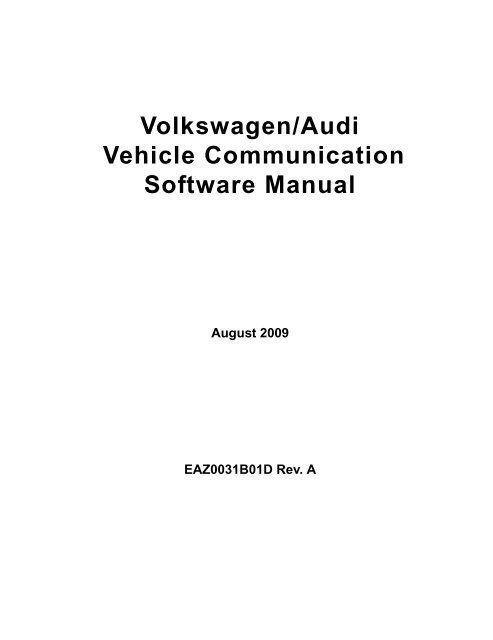 Volkswagen-Audi Vehicle Communication Software Manual [888kb